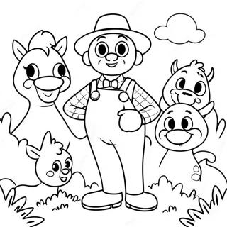 Old Macdonald With Happy Animals Coloring Page 69694-55869