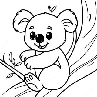 Cute Koala Climbing A Tree Coloring Page 69724-55893