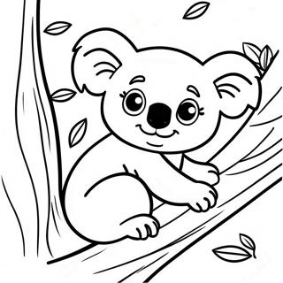 Cute Koala Climbing A Tree Coloring Page 69724-55894