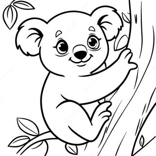 Cute Koala Climbing A Tree Coloring Page 69724-55895