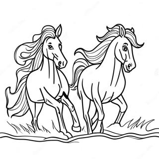 Majestic Horses Running Wild Coloring Page 69734-55897