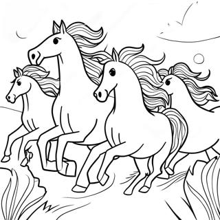 Majestic Horses Running Wild Coloring Page 69734-55898