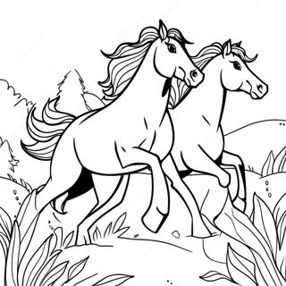 Majestic Horses Running Wild Coloring Page 69734-55900