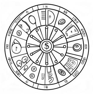 Colorful Wheel Of Fortune Spinner Coloring Page 69764-55919