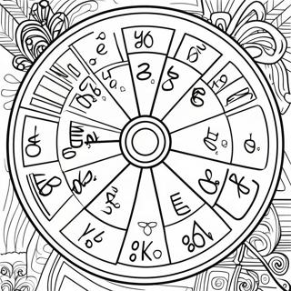 Colorful Wheel Of Fortune Spinner Coloring Page 69764-55920