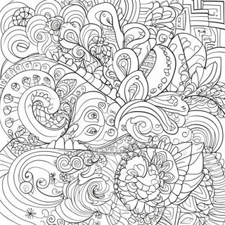 Melancholy Abstract Patterns Coloring Page 6977-5678