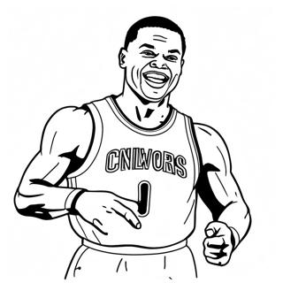 Russell Westbrook Action Pose Coloring Page 69833-55970