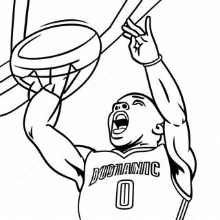 Dynamic Russell Westbrook Dunking Coloring Page 69834-55980