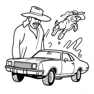 Smokey And The Bandit Chase Scene Coloring Page 69854-55993