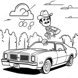 Smokey And The Bandit Chase Scene Coloring Page 69854-55994