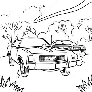 Smokey And The Bandit Chase Scene Coloring Page 69854-55995