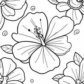 Beautiful Hibiscus Blossom Coloring Page 6987-5688