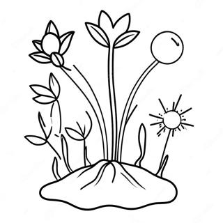 Colorful Seed Sprouting Coloring Page 69894-56027