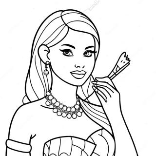 Barbie Make Up Artist Glamorous Coloring Page 69903-56030