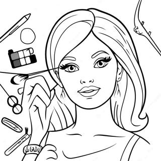 Barbie Make Up Artist Fun Accessories Coloring Page 69904-56033