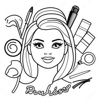 Barbie Make Up Artist Fun Accessories Coloring Page 69904-56034