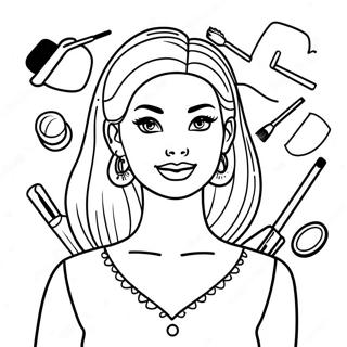 Barbie Make Up Artist Fun Accessories Coloring Page 69904-56036