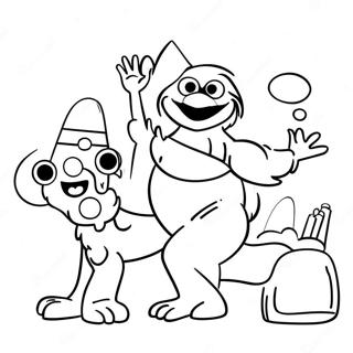 Happy 1st Birthday Sesame Street Coloring Pages