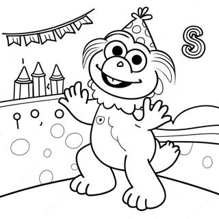 Happy 1st Birthday Sesame Street Coloring Page 69933-56055