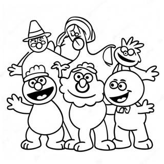 Colorful Sesame Street Characters Birthday Coloring Page 69934-56058