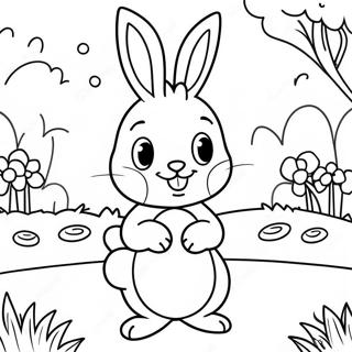 Cute Rebecca Rabbit In A Garden Coloring Page 69954-56070