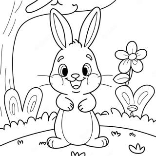 Cute Rebecca Rabbit In A Garden Coloring Page 69954-56071