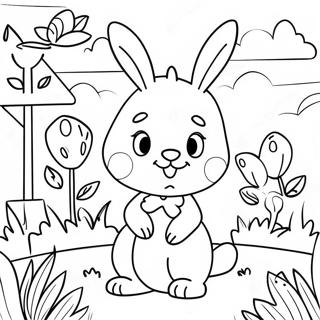 Cute Rebecca Rabbit In A Garden Coloring Page 69954-56072