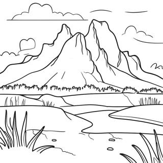 Beautiful Wyoming Landscape Coloring Page 69964-56077