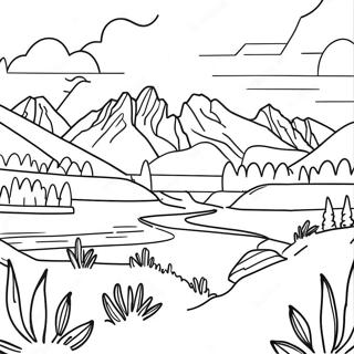 Beautiful Wyoming Landscape Coloring Page 69964-56080