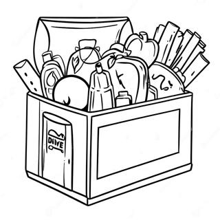 Colorful Food Drive Donation Box Coloring Page 69984-56101