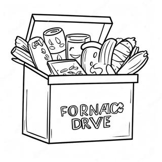 Colorful Food Drive Donation Box Coloring Page 69984-56102