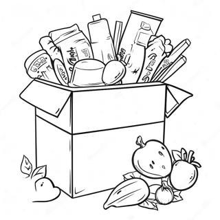 Colorful Food Drive Donation Box Coloring Page 69984-56104