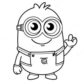 Funny Minion Kevin With Sunglasses Coloring Page 70014-56121