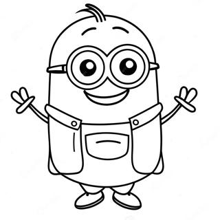 Funny Minion Kevin With Sunglasses Coloring Page 70014-56123