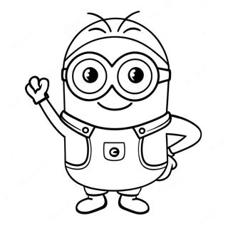 Funny Minion Kevin With Sunglasses Coloring Page 70014-56124