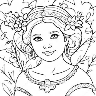 Esperanza With Beautiful Flowers Coloring Page 70024-56128