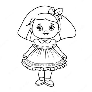 Madeline In A Colorful Dress Coloring Page 70044-56141