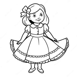 Madeline In A Colorful Dress Coloring Page 70044-56142