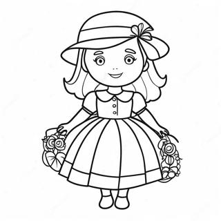 Madeline In A Colorful Dress Coloring Page 70044-56144