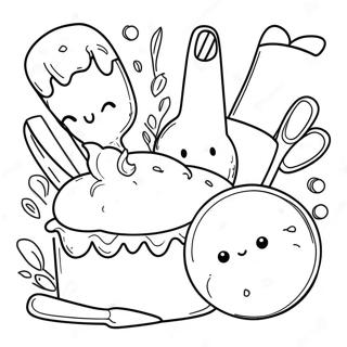 Cute Baking Tools Coloring Page 7007-5703