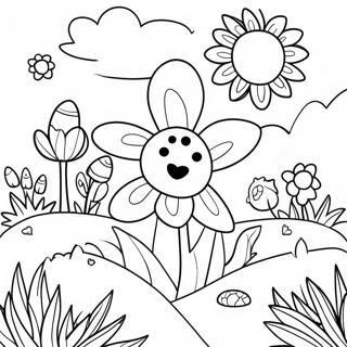 Bam Bam S Colorful Flower Garden Coloring Page 70084-56177