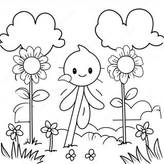 Bam Bam S Colorful Flower Garden Coloring Page 70084-56180