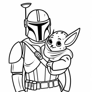 Mandalorian With Baby Yoda Coloring Page 70134-56217