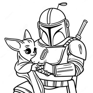 Mandalorian With Baby Yoda Coloring Page 70134-56220