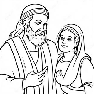 Abraham And Sarah Biblical Scene Coloring Page 70143-56222