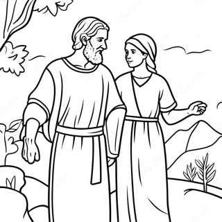 Abraham And Sarah Biblical Scene Coloring Page 70143-56223