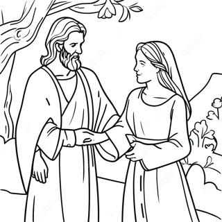 Abraham And Sarah Biblical Scene Coloring Page 70143-56224