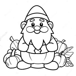 Thanksgiving Gnome Coloring Page 70153-56226