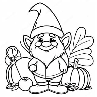 Thanksgiving Gnome Coloring Page 70153-56228