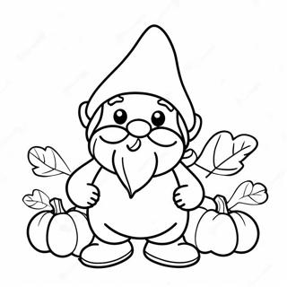 Cute Thanksgiving Gnome With Pumpkin Coloring Page 70154-56233